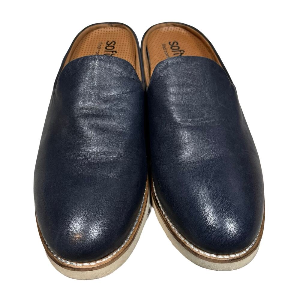 SOFTWALK Wolcott II Women's 8.5N Slip-On Leather Blue Loafer Mule Light Comfort - Picture 2 of 13